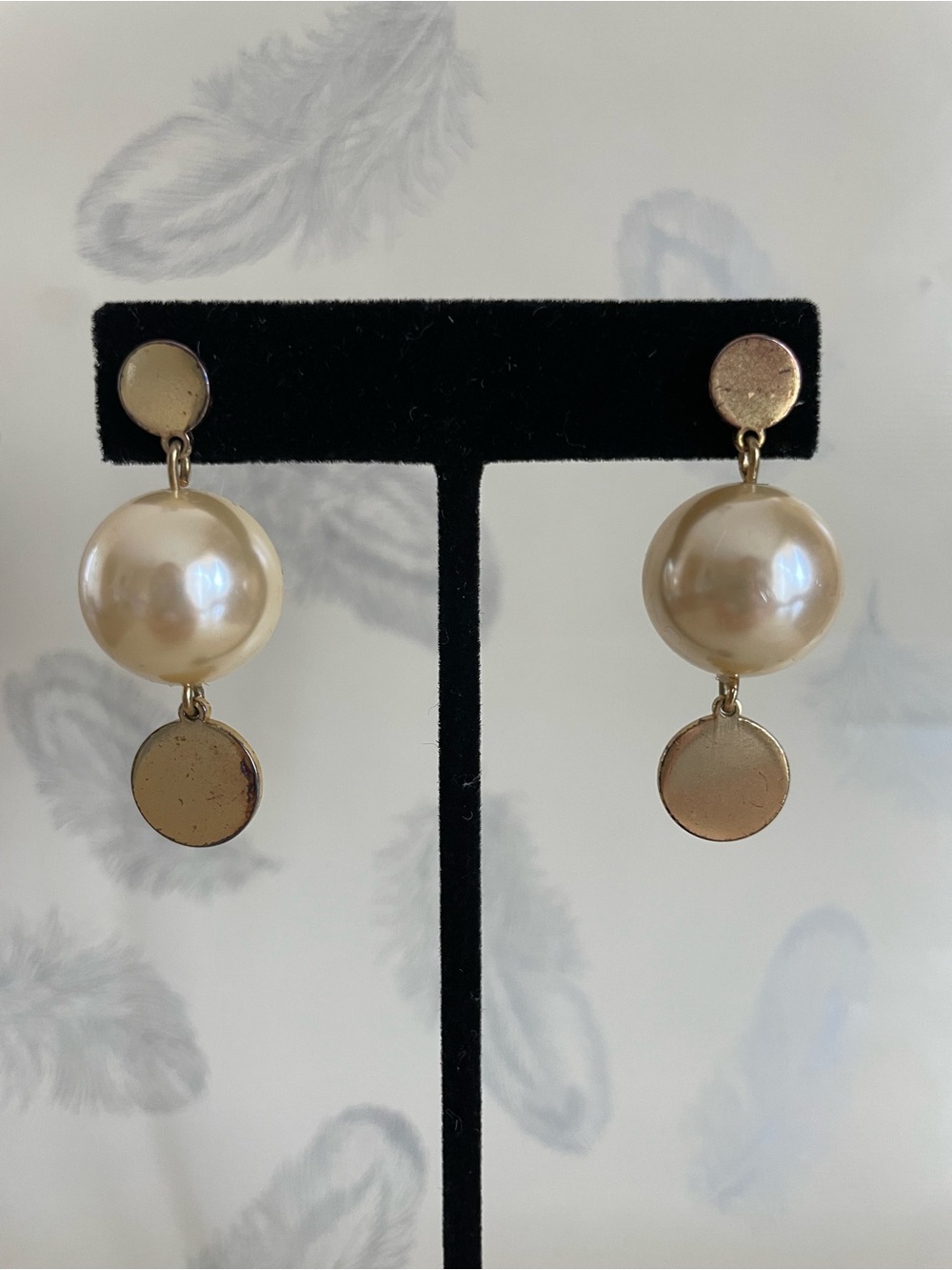 J. Crew Gold-Tone Pearl Drop Earrings with Cream Pearls